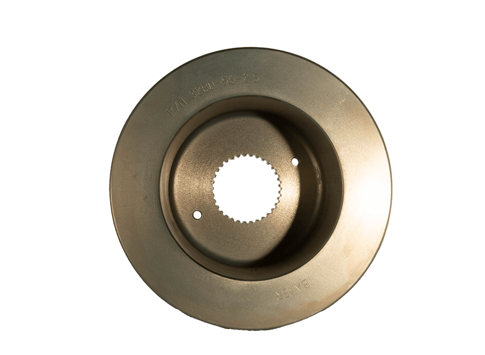 Front look at a 2.5" Offset Aluminum Pulley