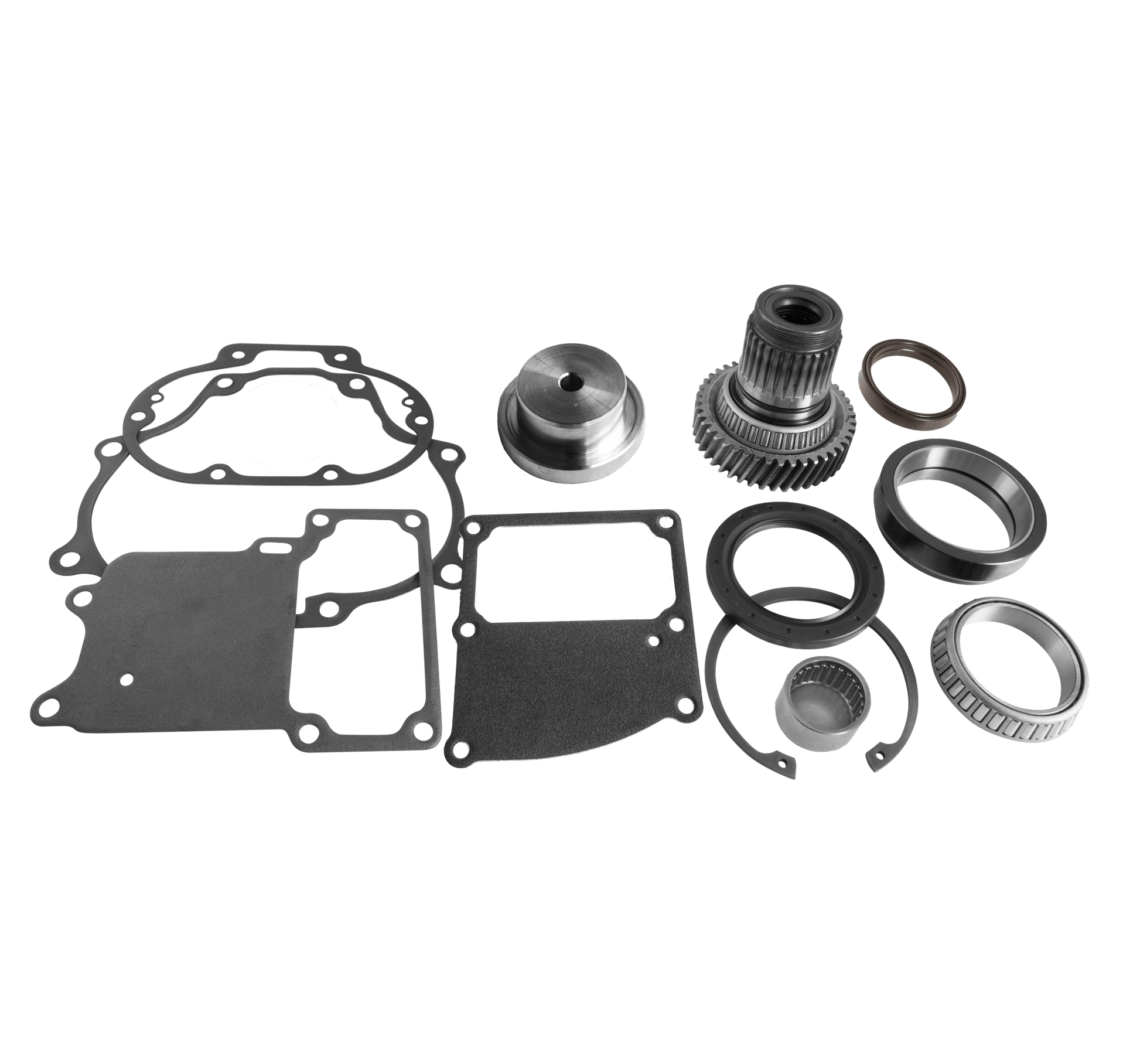 Image of everything included in Factory 6-Speed Tapered Roller Bearing Kit