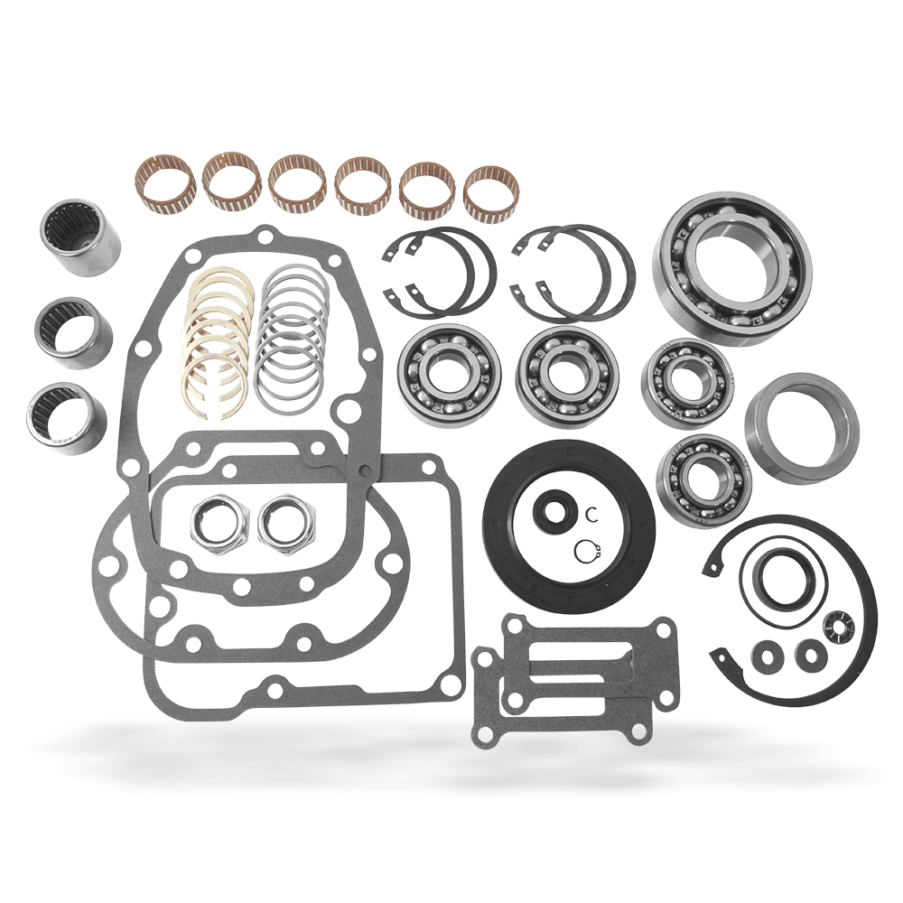 An image of every part included in the transmission rebuild kit